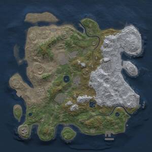 Thumbnail Rust Map: Procedural Map, Size: 3500, Seed: 1152838667, 14 Monuments
