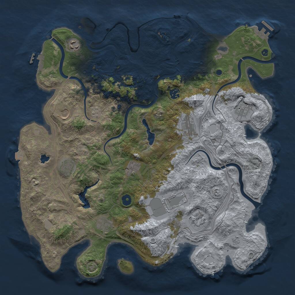 Rust Map: Procedural Map, Size: 4250, Seed: 814499583, 17 Monuments