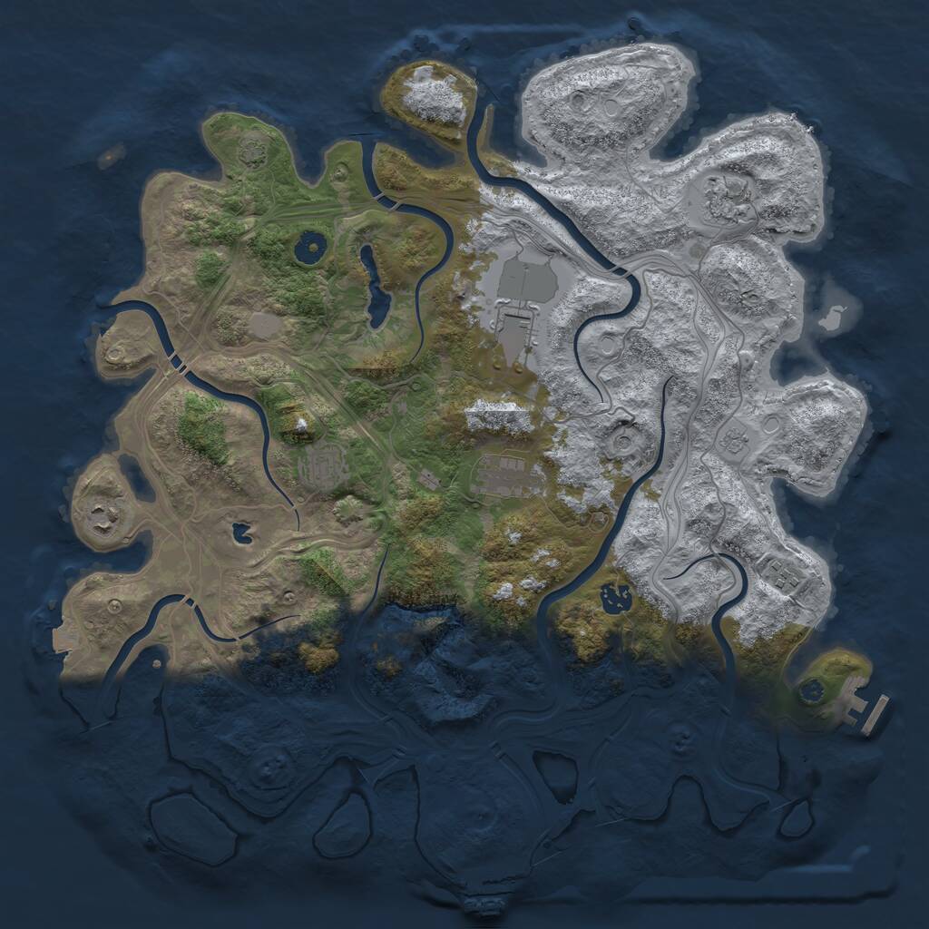 Rust Map: Procedural Map, Size: 4300, Seed: 222334, 13 Monuments