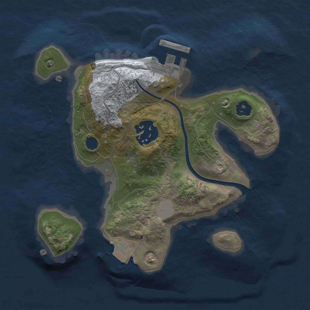 Rust Map: Procedural Map, Size: 2000, Seed: 123454400, 3 Monuments