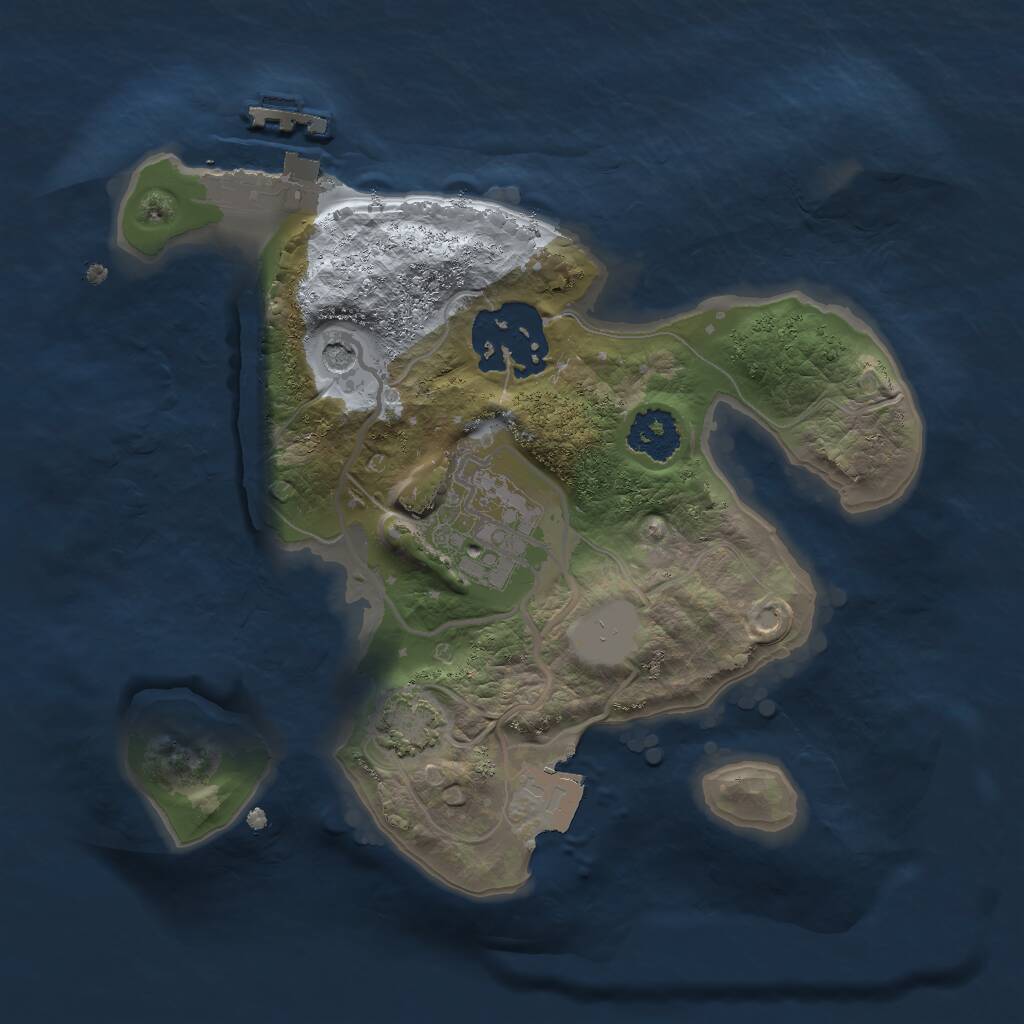 Rust Map: Procedural Map, Size: 2000, Seed: 123454400, 6 Monuments