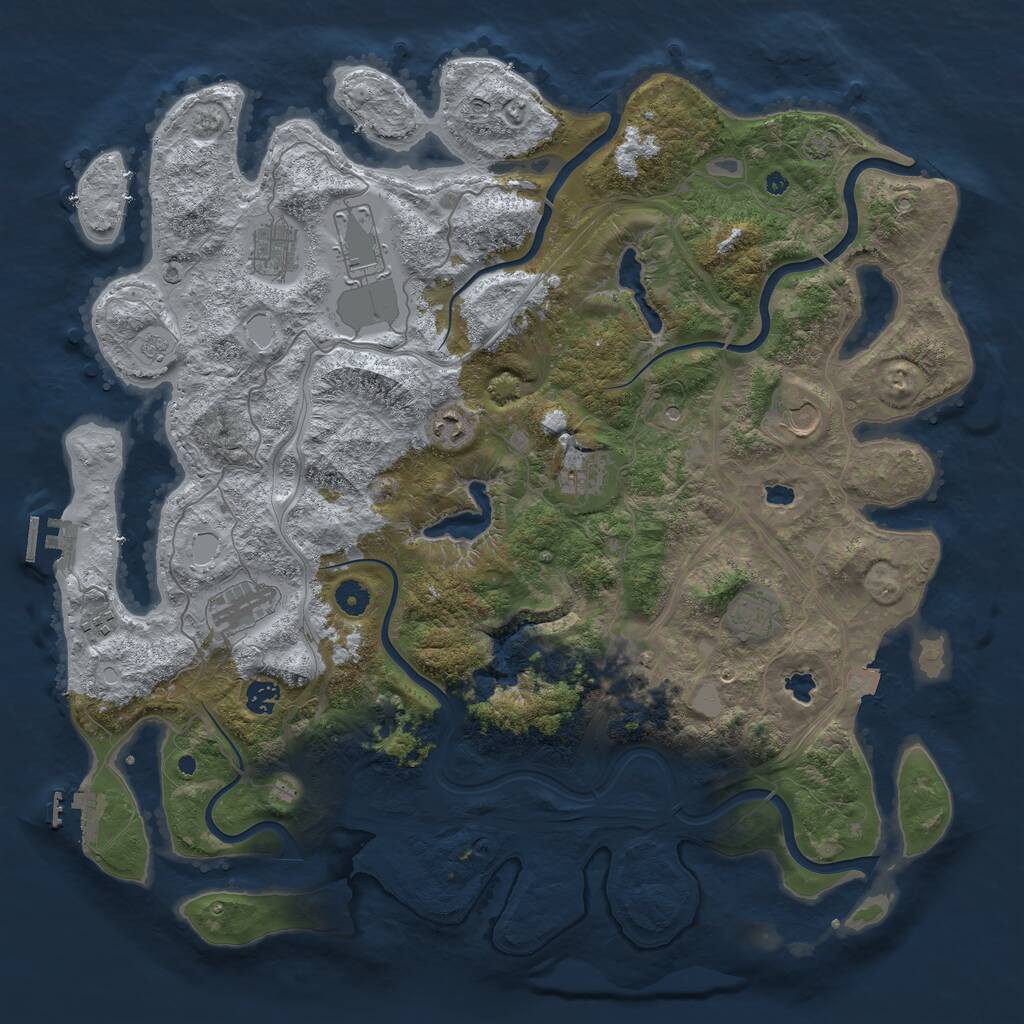 Rust Map: Procedural Map, Size: 4500, Seed: 1601670663, 16 Monuments