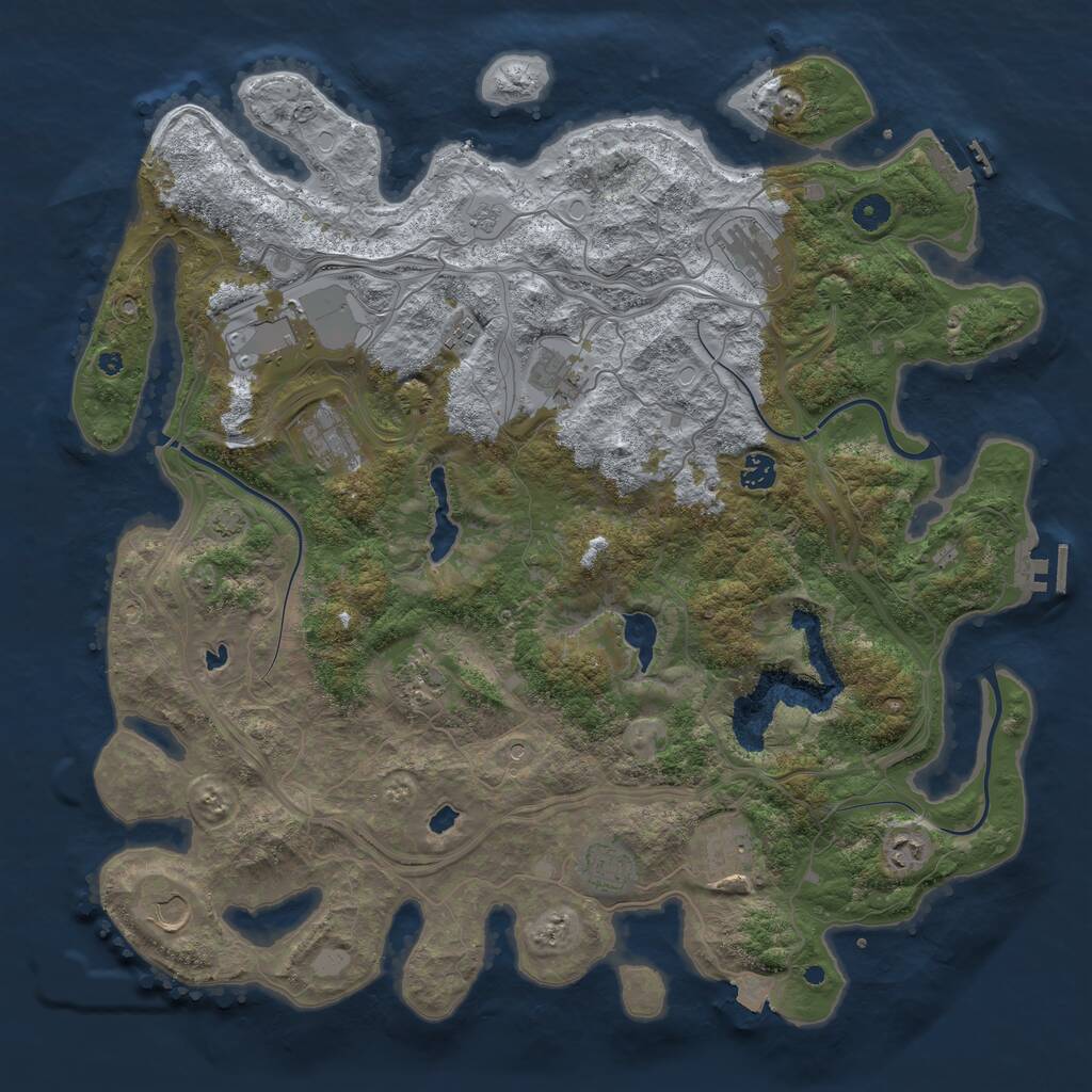 Rust Map: Procedural Map, Size: 4500, Seed: 685529771, 17 Monuments