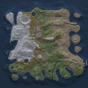 Thumbnail Rust Map: Procedural Map, Size: 3500, Seed: 781921620, 12 Monuments
