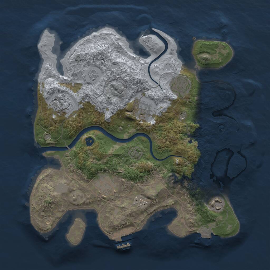 Rust Map: Procedural Map, Size: 3100, Seed: 1078031676, 12 Monuments