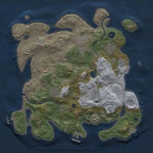 Thumbnail Rust Map: Procedural Map, Size: 3500, Seed: 1660526673, 14 Monuments