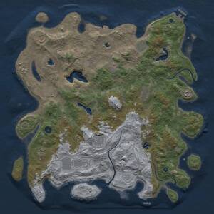 Thumbnail Rust Map: Procedural Map, Size: 4500, Seed: 1282744427, 17 Monuments