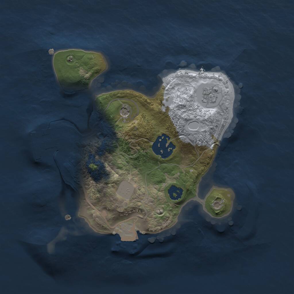 Rust Map: Procedural Map, Size: 2000, Seed: 704198115, 5 Monuments