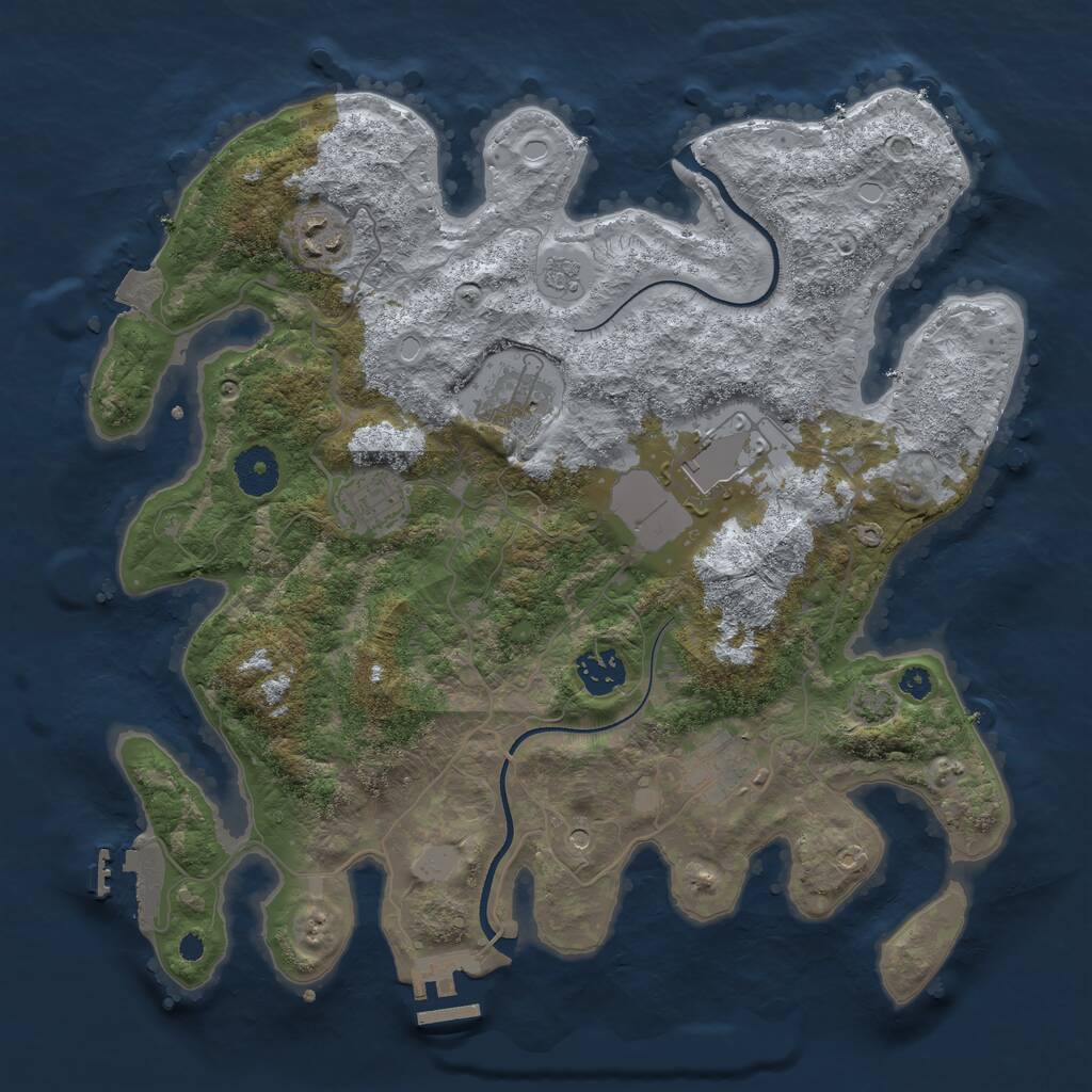 Rust Map: Procedural Map, Size: 3500, Seed: 1917695156, 12 Monuments