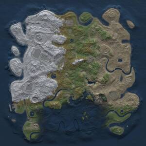 Thumbnail Rust Map: Procedural Map, Size: 4300, Seed: 1805682257, 17 Monuments