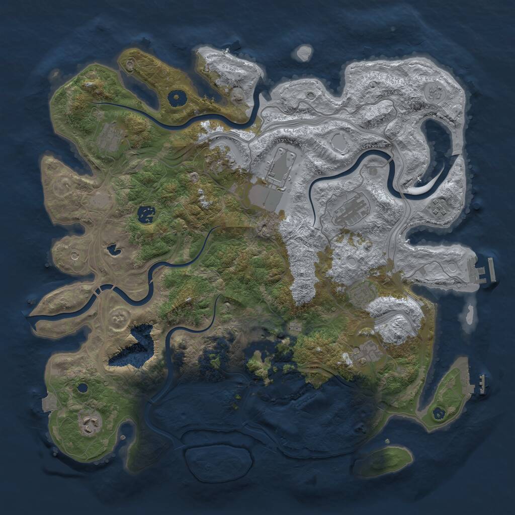 Rust Map: Procedural Map, Size: 4250, Seed: 1145144132, 16 Monuments