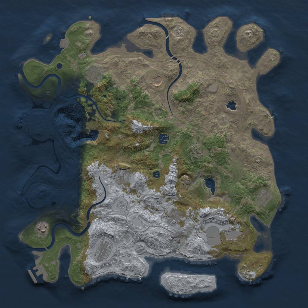 Rust Map: Procedural Map, Size: 4250, Seed: 1067515465, 17 Monuments