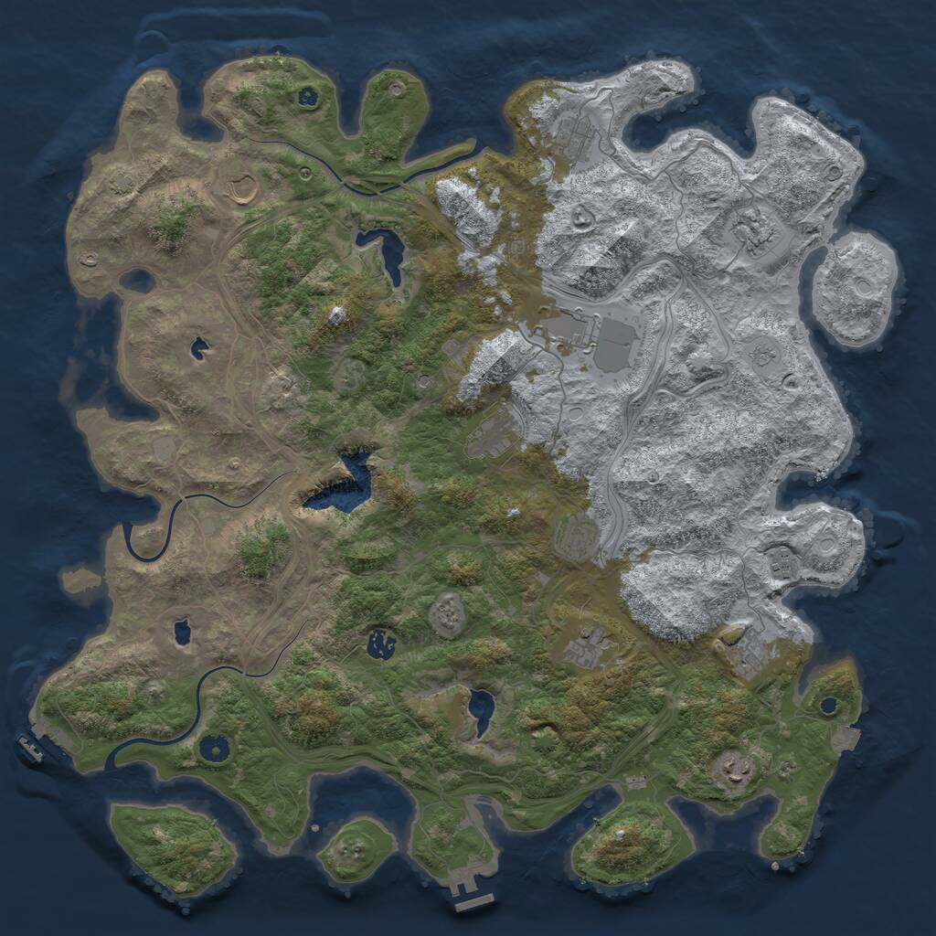 Rust Map: Procedural Map, Size: 4800, Seed: 1432522174, 17 Monuments