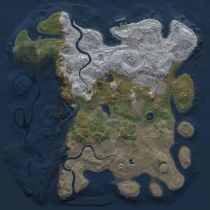 Thumbnail Rust Map: Procedural Map, Size: 4000, Seed: 819353461, 13 Monuments