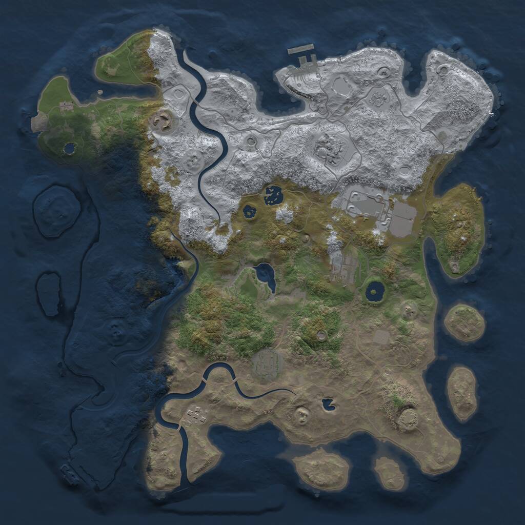 Rust Map: Procedural Map, Size: 4000, Seed: 819353461, 13 Monuments