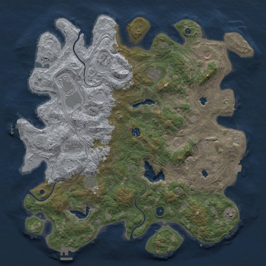 Rust Map: Procedural Map, Size: 4500, Seed: 1700210296, 16 Monuments