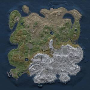 Thumbnail Rust Map: Procedural Map, Size: 3700, Seed: 761420441, 15 Monuments