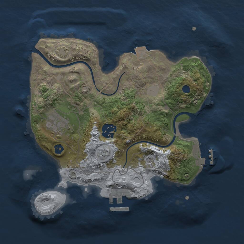 Rust Map: Procedural Map, Size: 2500, Seed: 86081016, 7 Monuments