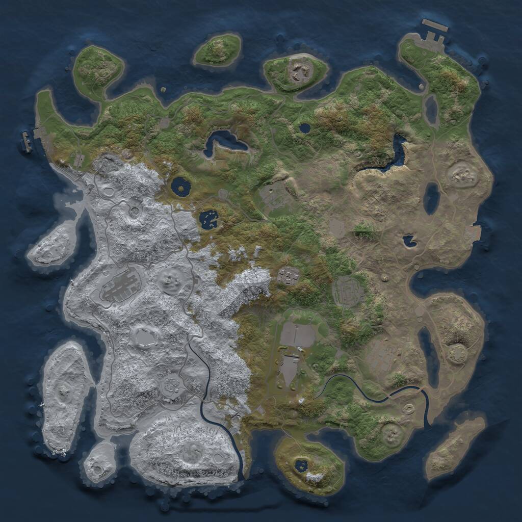 Rust Map: Procedural Map, Size: 4000, Seed: 98593606, 14 Monuments