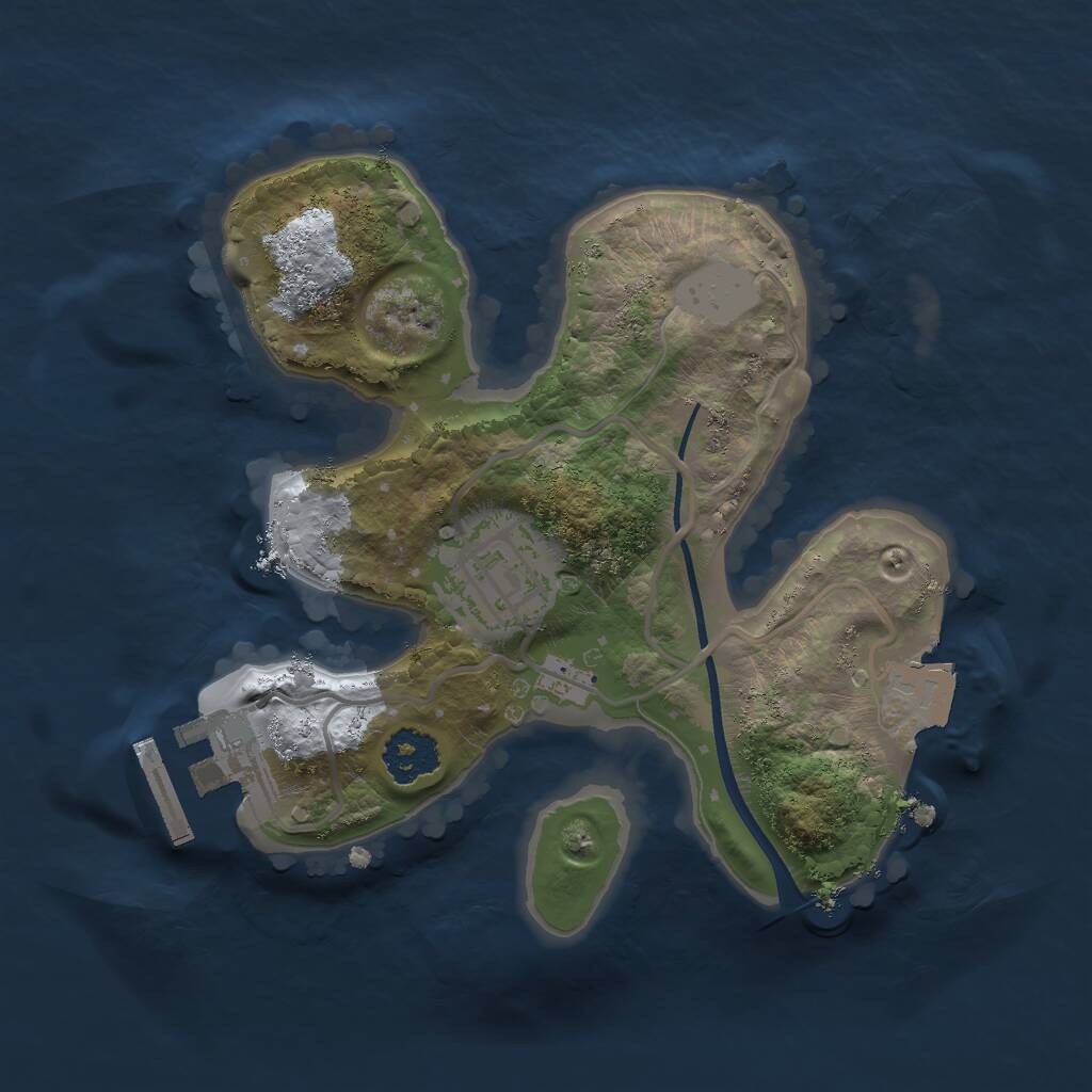 Rust Map: Procedural Map, Size: 2000, Seed: 115569914, 3 Monuments