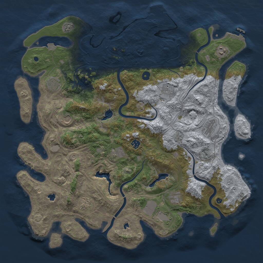 Rust Map: Procedural Map, Size: 4615, Seed: 1894740549, 17 Monuments