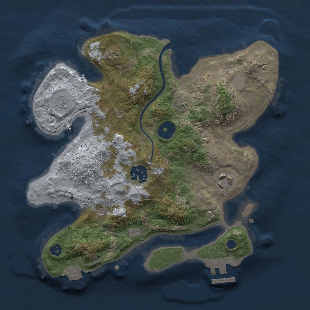 Rust Map: Procedural Map, Size: 2650, Seed: 23948, 7 Monuments