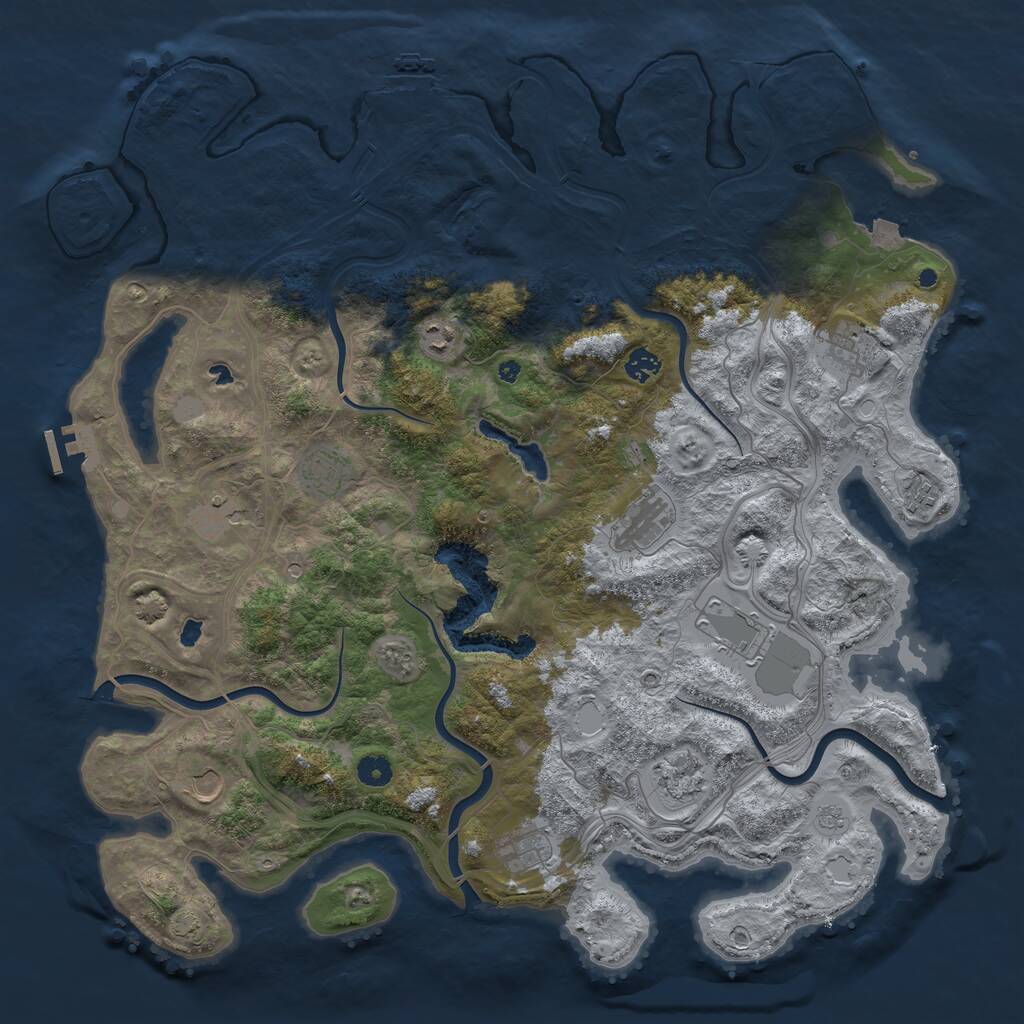 Rust Map: Procedural Map, Size: 4600, Seed: 1499, 17 Monuments