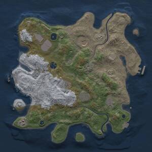 Thumbnail Rust Map: Procedural Map, Size: 3500, Seed: 287593090, 14 Monuments