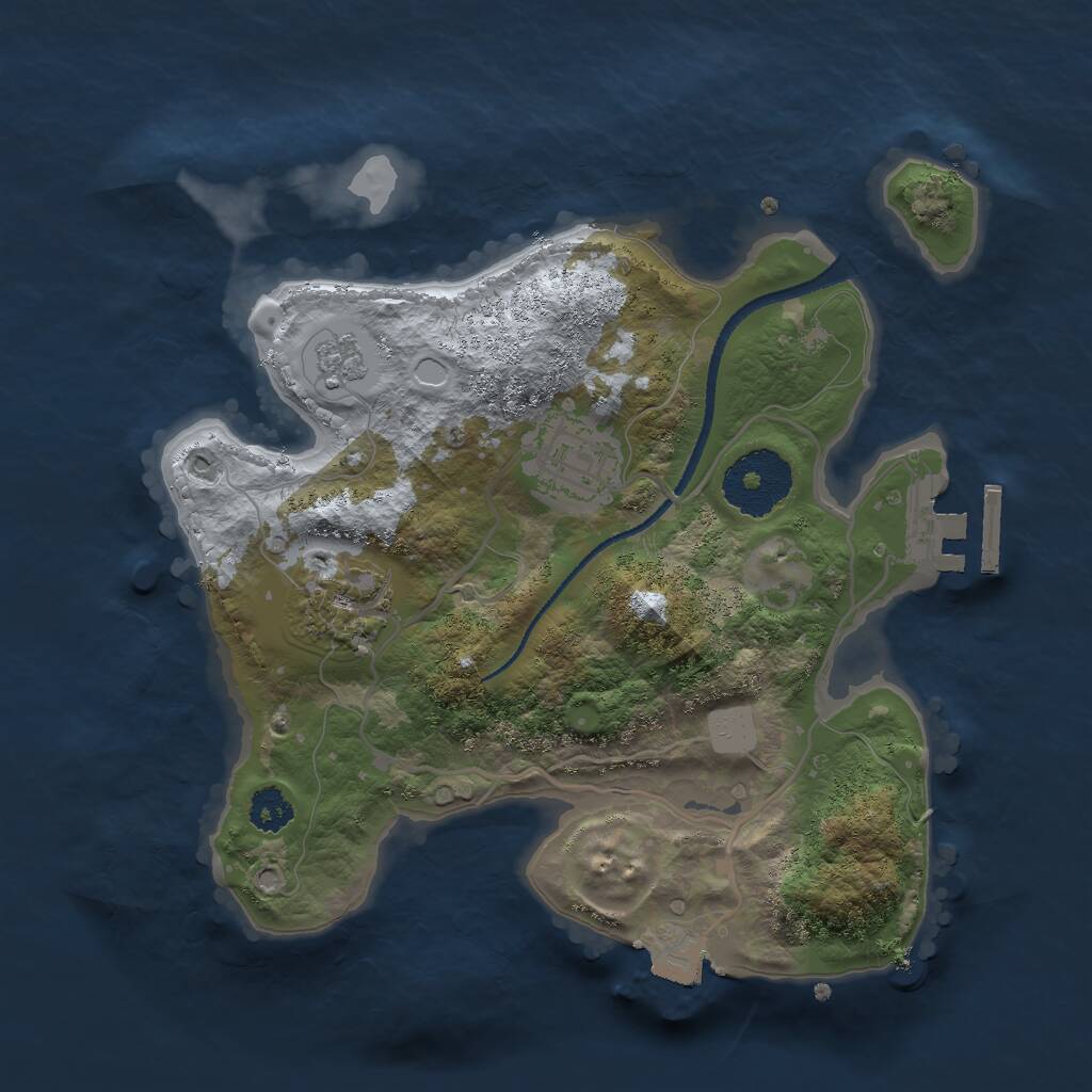 Rust Map: Procedural Map, Size: 2500, Seed: 4818, 5 Monuments