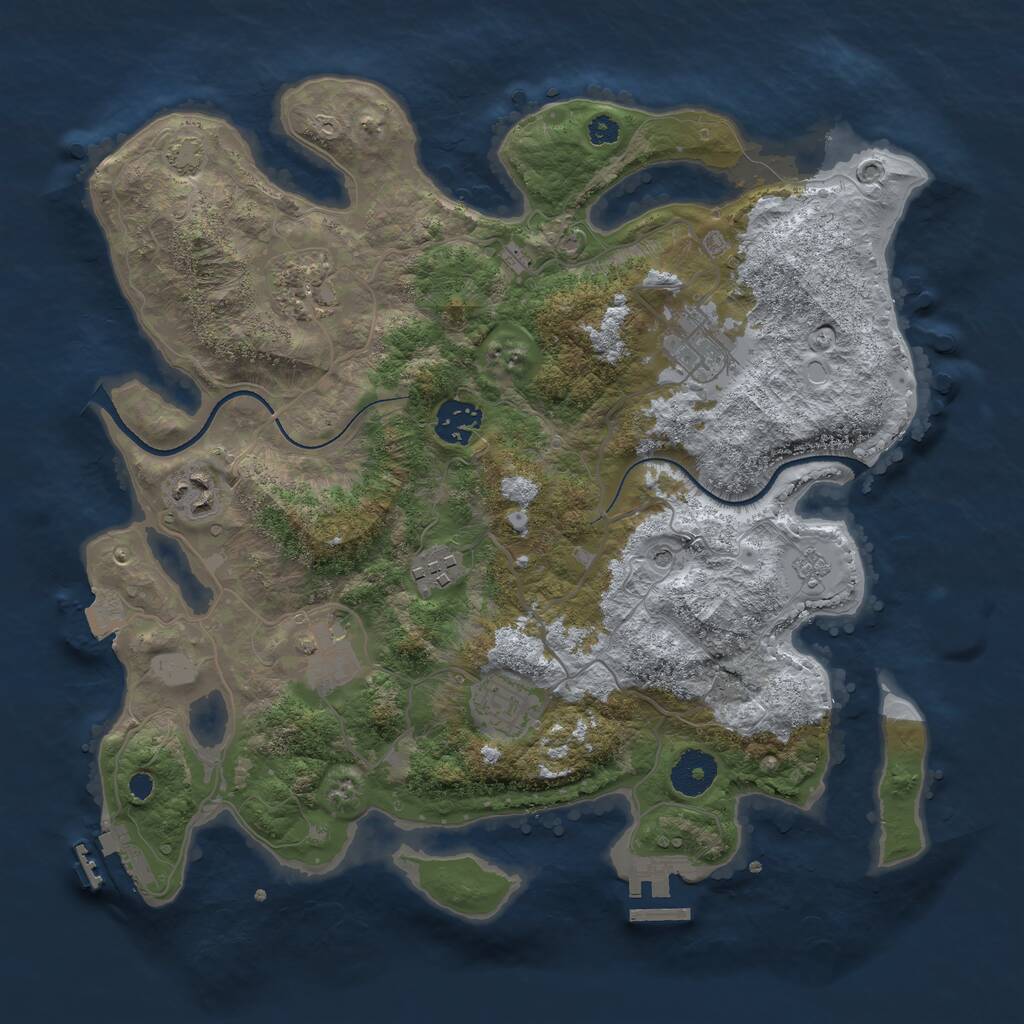 Rust Map: Procedural Map, Size: 3400, Seed: 158465, 13 Monuments