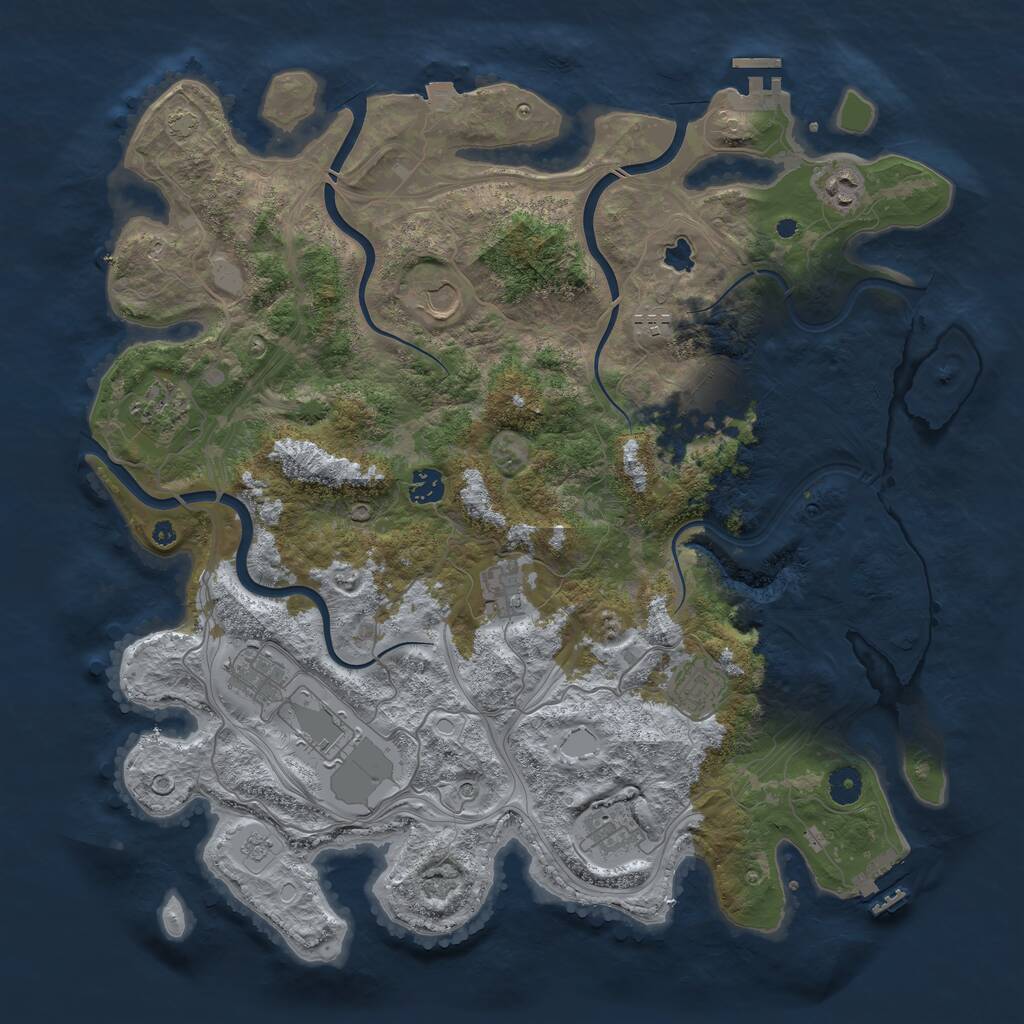 Rust Map: Procedural Map, Size: 4250, Seed: 699951160, 17 Monuments