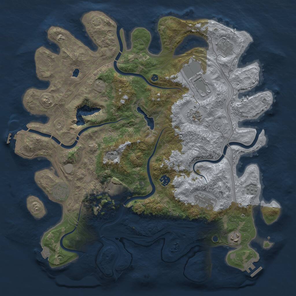 Rust Map: Procedural Map, Size: 4300, Seed: 2111239371, 15 Monuments