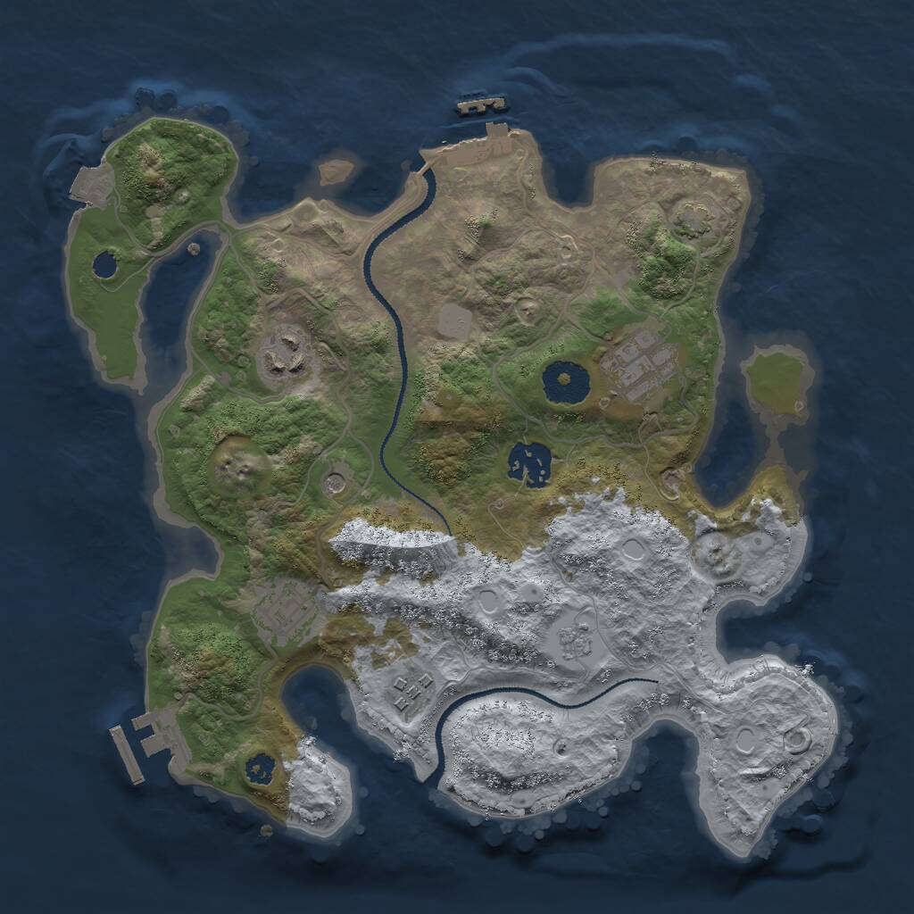 Rust Map: Procedural Map, Size: 3000, Seed: 93489211, 11 Monuments