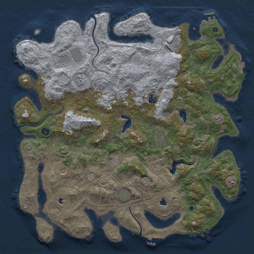 Rust Map: Procedural Map, Size: 4750, Seed: 2057403794, 16 Monuments