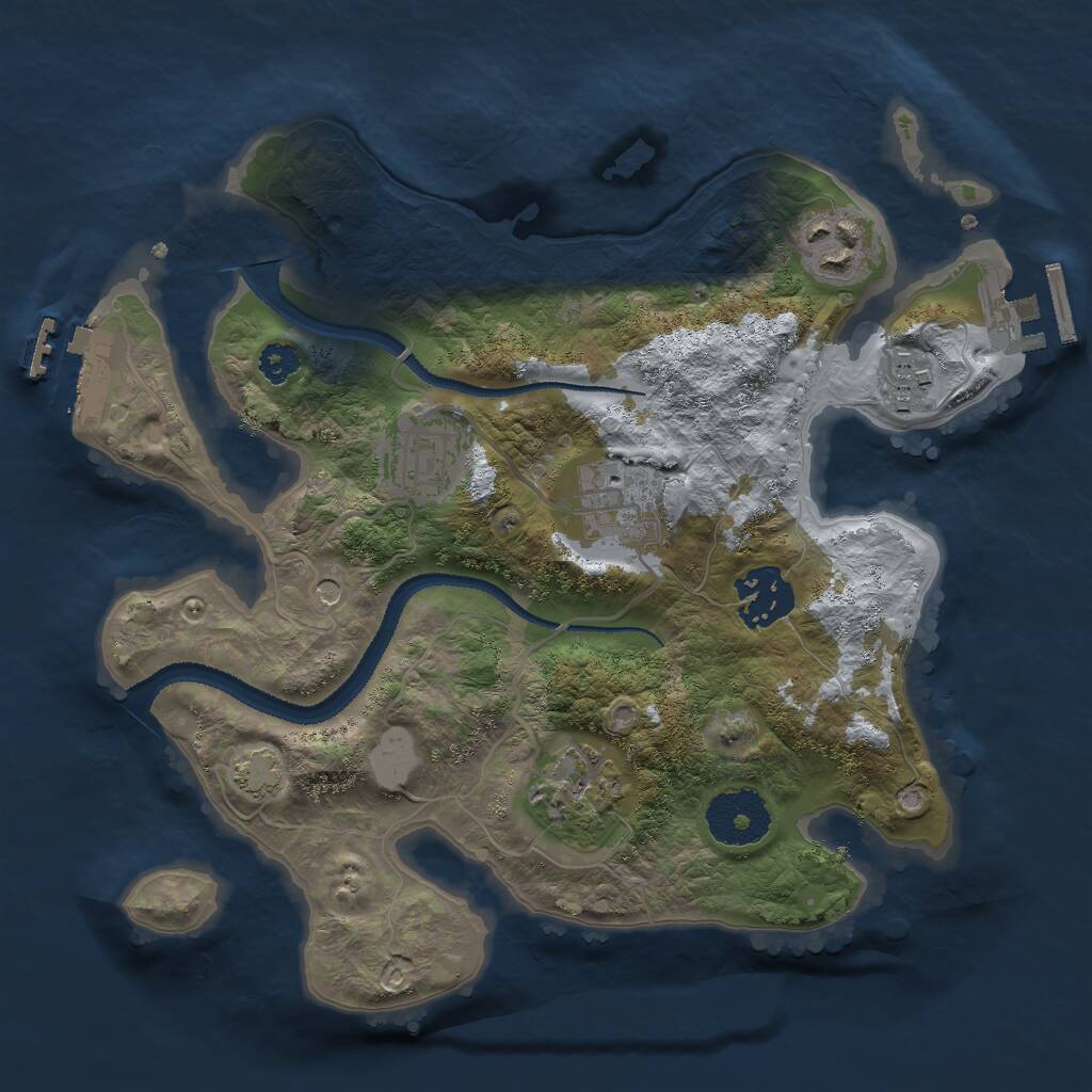 Rust Map: Procedural Map, Size: 2750, Seed: 942303947, 11 Monuments