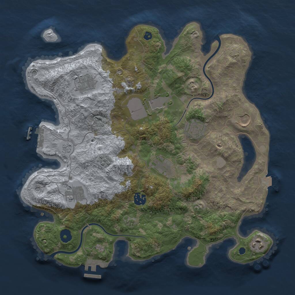 Rust Map: Procedural Map, Size: 3500, Seed: 867475351, 15 Monuments