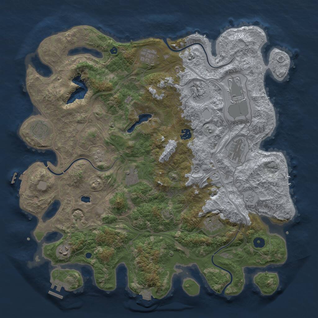 Rust Map: Procedural Map, Size: 4250, Seed: 555456965, 16 Monuments