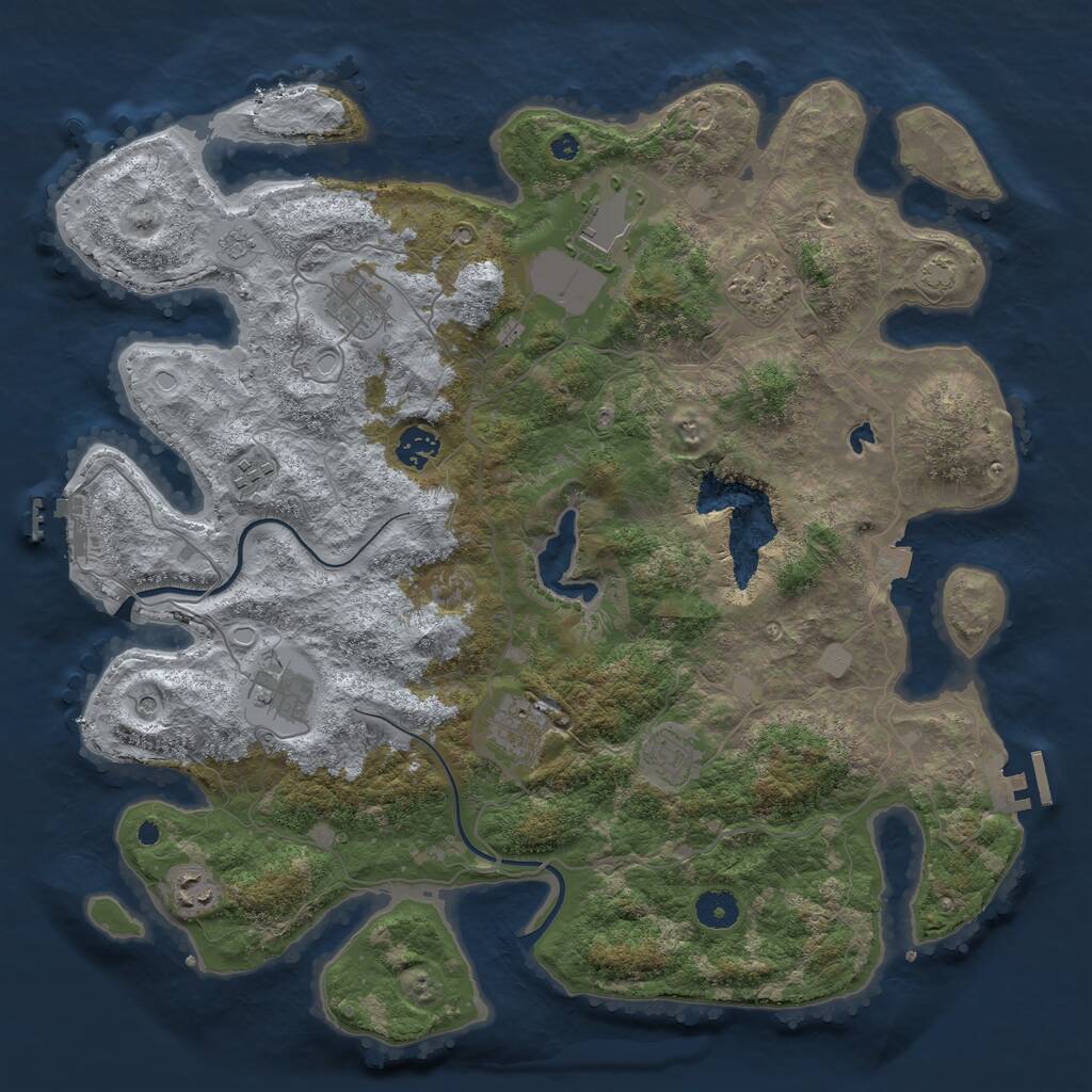 Rust Map: Procedural Map, Size: 4000, Seed: 83093, 15 Monuments