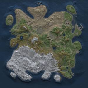 Thumbnail Rust Map: Procedural Map, Size: 3500, Seed: 518090443, 13 Monuments