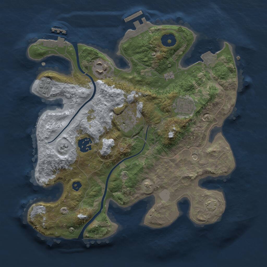 Rust Map: Procedural Map, Size: 2800, Seed: 2127078751, 10 Monuments