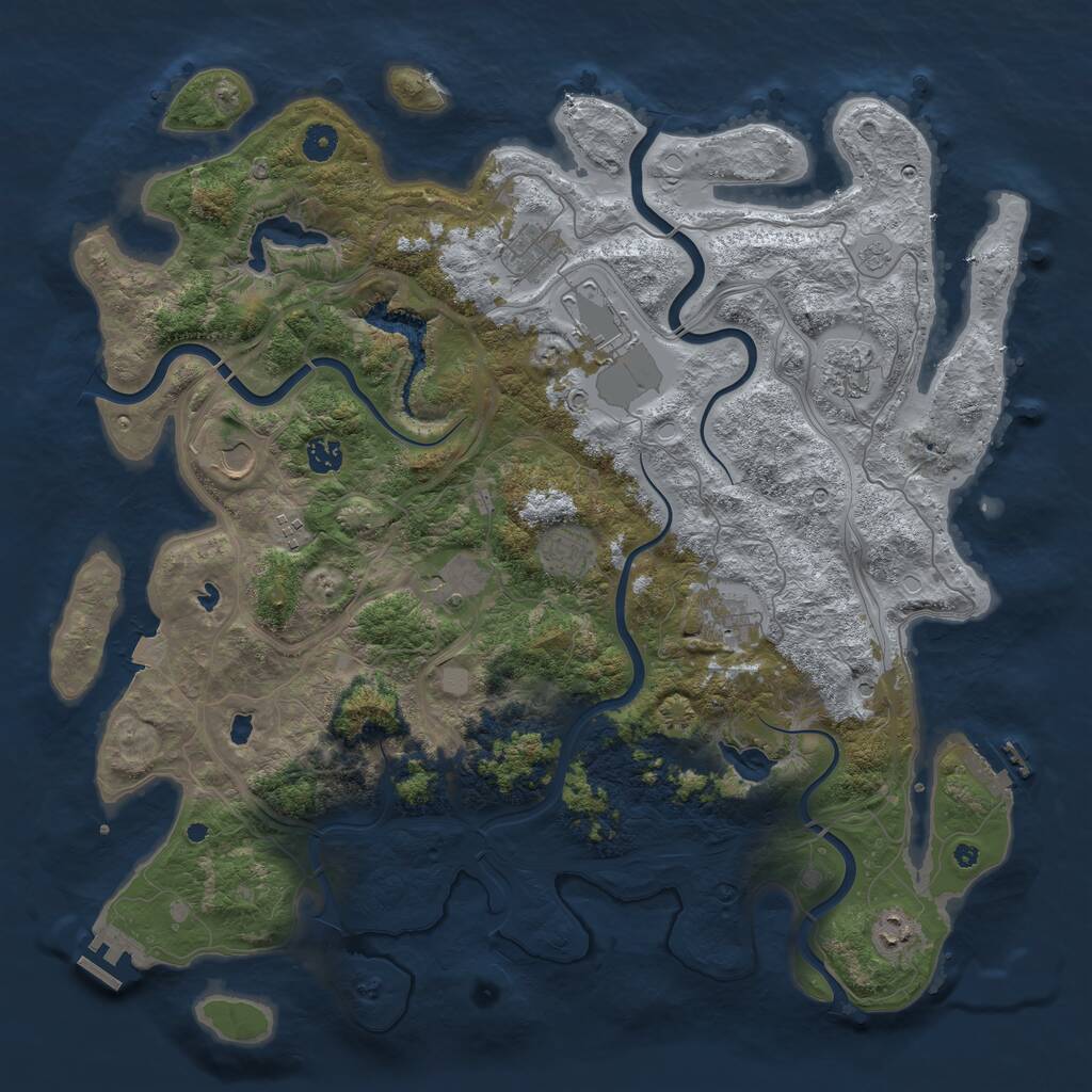 Rust Map: Procedural Map, Size: 4500, Seed: 934177897, 16 Monuments