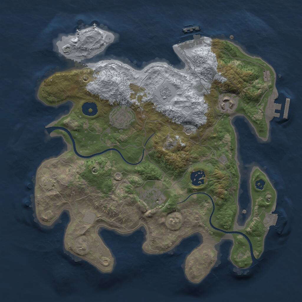 Rust Map: Procedural Map, Size: 3000, Seed: 907641185, 10 Monuments