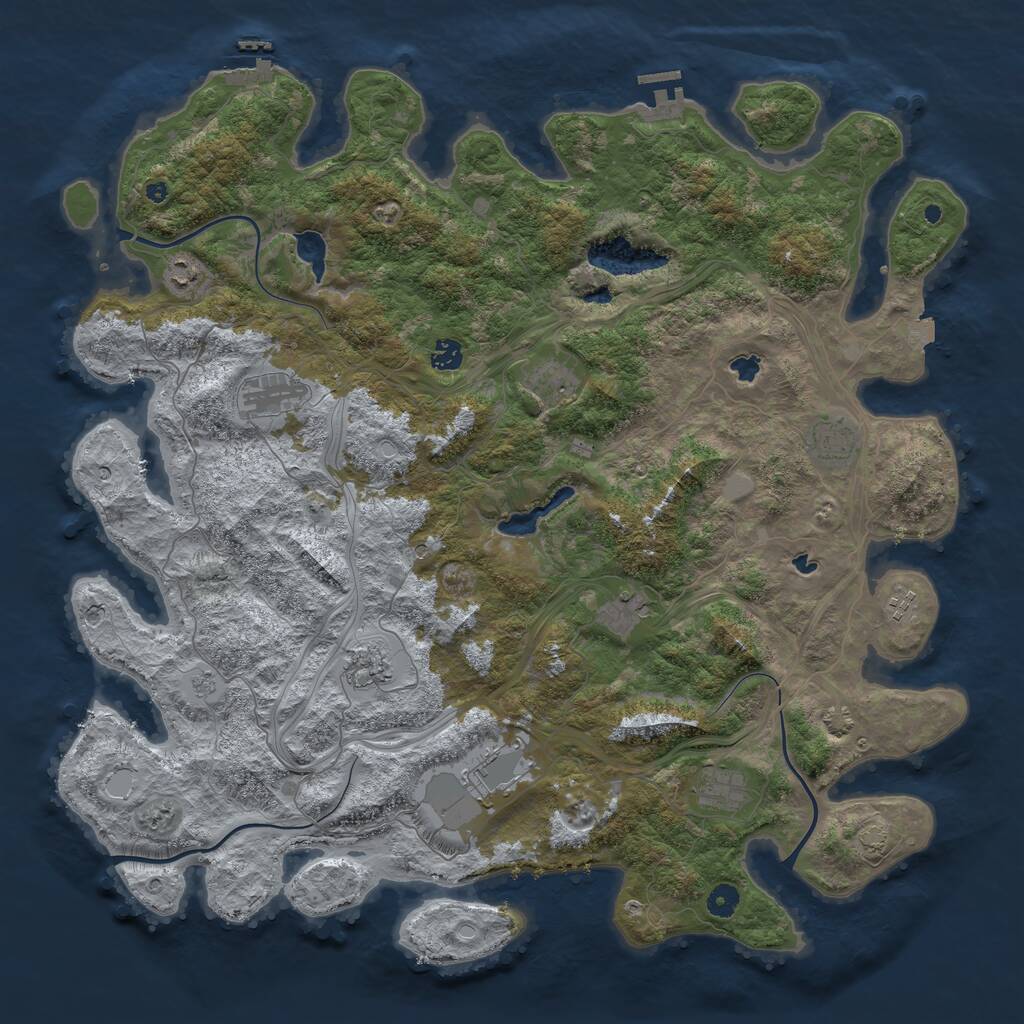 Rust Map: Procedural Map, Size: 4750, Seed: 469852686, 16 Monuments
