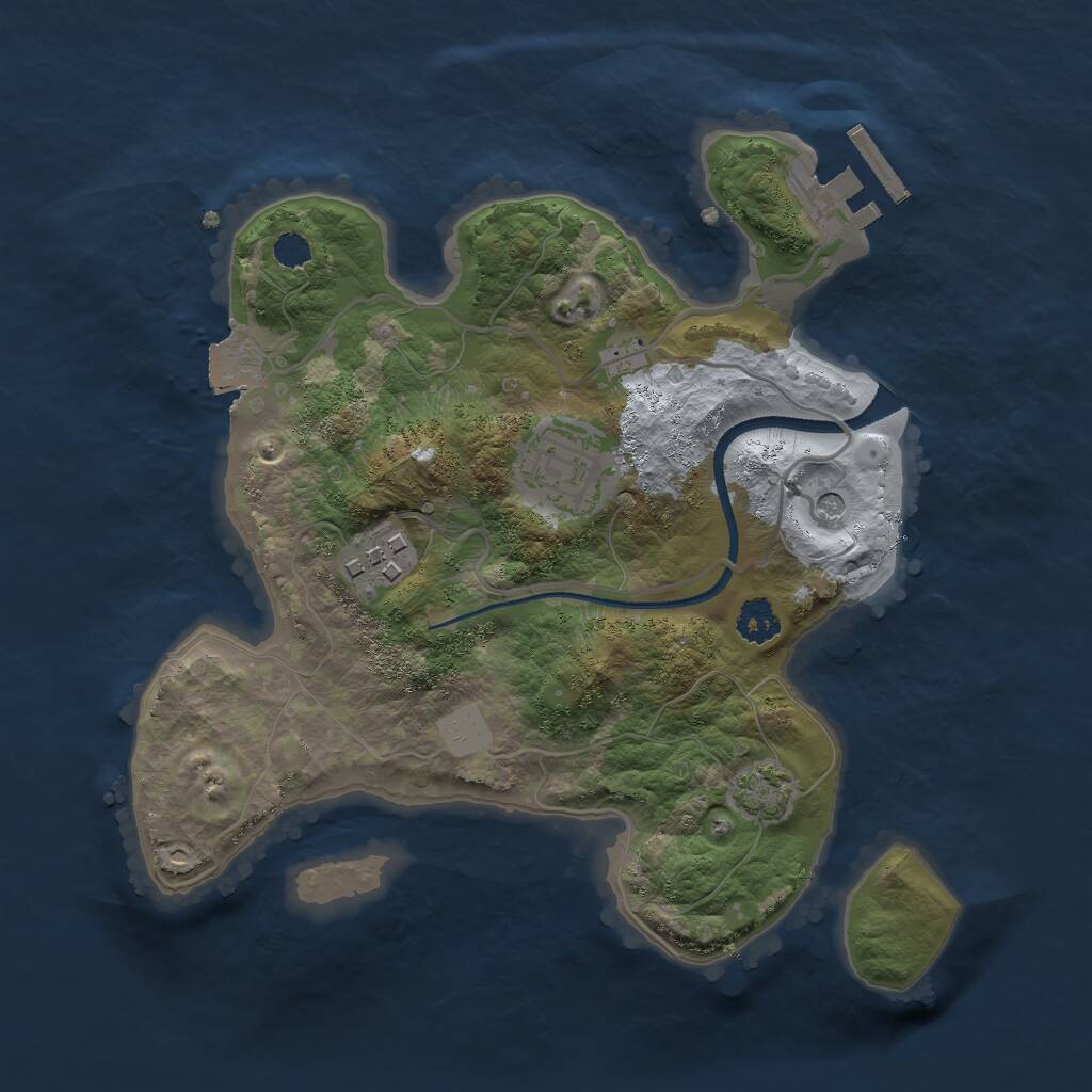 Rust Map: Procedural Map, Size: 2500, Seed: 3334456, 6 Monuments