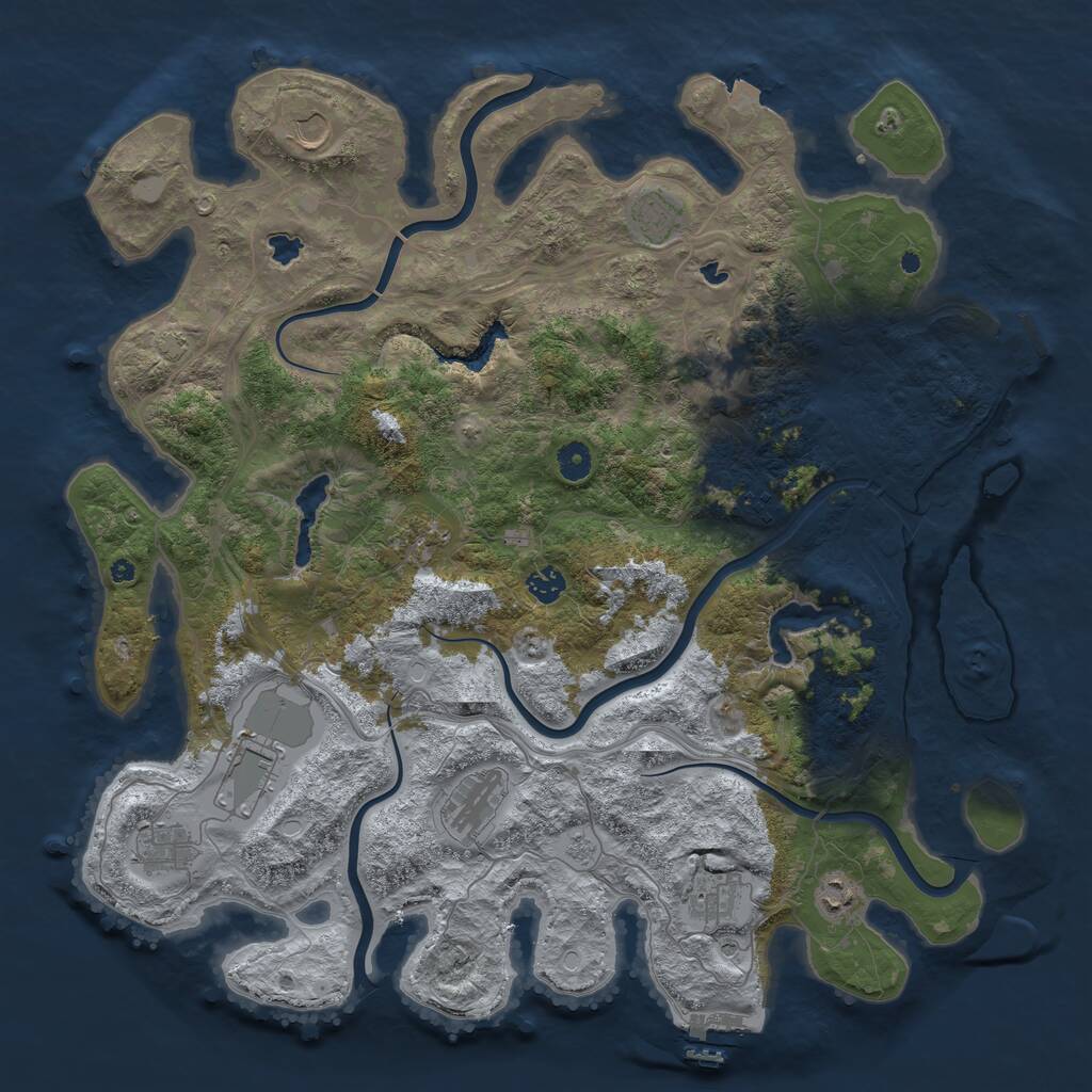 Rust Map: Procedural Map, Size: 4500, Seed: 33671623, 17 Monuments