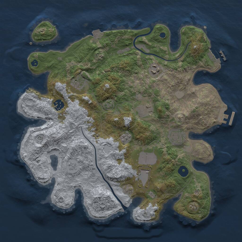 Rust Map: Procedural Map, Size: 3500, Seed: 1587381751, 13 Monuments