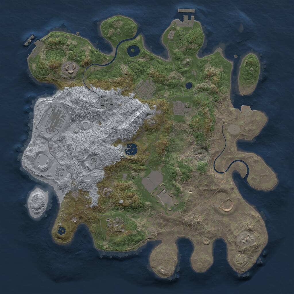 Rust Map: Procedural Map, Size: 3600, Seed: 1219932839, 15 Monuments