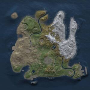 Thumbnail Rust Map: Procedural Map, Size: 2500, Seed: 1764166889, 8 Monuments