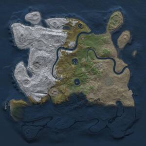 Thumbnail Rust Map: Procedural Map, Size: 3500, Seed: 1328088405, 10 Monuments