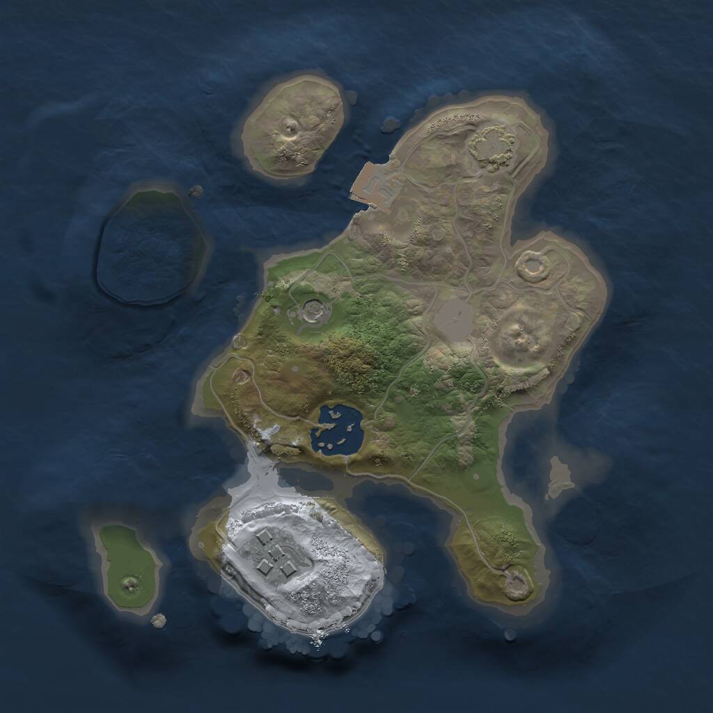 Rust Map: Procedural Map, Size: 2000, Seed: 1949803227, 5 Monuments